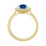 Sapphire Row Lab-Grown Gemstone Halo Ring - Blue Sapphire, 10K Yellow Gold, Oval 8 × 6 mm · lab-grown diamond halo (view 2)