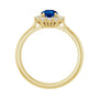 Sapphire Row Lab-Grown Gemstone Halo Ring - Blue Sapphire, 14K Yellow Gold, Round 5.2 mm · lab-grown diamond halo (view 2)