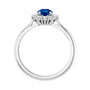 Sapphire Row Lab-Grown Gemstone Halo Ring - Blue Sapphire, Platinum, Round 5.2 mm · lab-grown diamond halo (view 2)