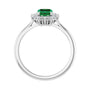 Sapphire Row Lab-Grown Gemstone Halo Ring - Emerald, 10K White Gold, Emerald 7 × 5 mm · lab-grown diamond halo (view 2)
