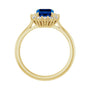 Sapphire Row Lab-Grown Gemstone Halo Ring - Blue Sapphire, 10K Yellow Gold, Emerald 8 × 6 mm · lab-grown diamond halo (view 2)