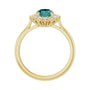 Sapphire Row Lab-Grown Gemstone Halo Ring - Alexandrite, 14K Yellow Gold, Oval 8 × 6 mm · natural diamond halo (view 2)
