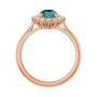 Sapphire Row Lab-Grown Gemstone Halo Ring - Alexandrite, 14K Rose Gold, Oval 8 × 6 mm · natural diamond halo (view 2)