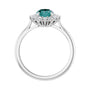 Sapphire Row Lab-Grown Gemstone Halo Ring - Alexandrite, 14K White Gold, Oval 8 × 6 mm · natural diamond halo (view 2)