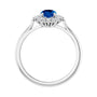 Sapphire Row Lab-Grown Gemstone Halo Ring - Blue Sapphire, Platinum, Oval 7 × 5 mm · lab-grown diamond halo (view 2)