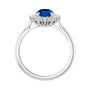 Sapphire Row Lab-Grown Gemstone Halo Ring - Blue Sapphire, Platinum, Oval 8 × 6 mm · lab-grown diamond halo (view 2)