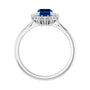 Sapphire Row Lab-Grown Gemstone Halo Ring - Blue Sapphire, Platinum, Emerald 7 × 5 mm · lab-grown diamond halo (view 2)