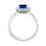 Sapphire Row Lab-Grown Gemstone Halo Ring - Blue Sapphire, Platinum, Emerald 8 × 6 mm · lab-grown diamond halo (view 2)