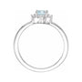 Sapphire Row Natural Gemstone Petite Halo Ring - Sky Blue Topaz, 14K White Gold (view 2)
