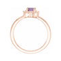 Sapphire Row Natural Gemstone Petite Halo Ring - Amethyst, 14K Rose Gold (view 2)