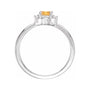 Sapphire Row Natural Gemstone Petite Halo Ring - Citrine, 14K White Gold (view 2)