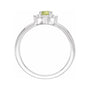 Sapphire Row Natural Gemstone Petite Halo Ring - Peridot, 14K White Gold (view 2)