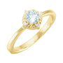Sapphire Row Natural Gemstone Petite Halo Ring - Sky Blue Topaz, 14K Yellow Gold