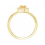 Sapphire Row Natural Gemstone Petite Halo Ring - Citrine, 14K Yellow Gold (view 2)