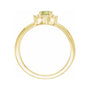 Sapphire Row Natural Gemstone Petite Halo Ring - Peridot, 14K Yellow Gold (view 2)