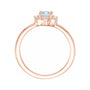 Sapphire Row Natural Gemstone Petite Halo Ring - Sky Blue Topaz, 14K Rose Gold (view 2)