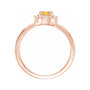 Sapphire Row Natural Gemstone Petite Halo Ring - Citrine, 14K Rose Gold (view 2)