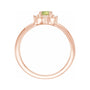 Sapphire Row Natural Gemstone Petite Halo Ring - Peridot, 14K Rose Gold (view 2)