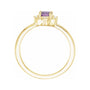 Sapphire Row Natural Gemstone Petite Halo Ring - Amethyst, 14K Yellow Gold (view 2)