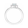 Sapphire Row Natural Gemstone Petite Halo Ring - Aquamarine, 14K White Gold (view 2)
