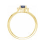 Sapphire Row Lab-Grown Gemstone Petite Halo Ring - Blue Sapphire, 14K Yellow Gold (view 2)