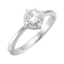 Sapphire Row Lab-Grown Gemstone Petite Halo Ring - White Sapphire, 14K White Gold