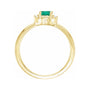Sapphire Row Lab-Grown Gemstone Petite Halo Ring - Emerald, 14K Yellow Gold (view 2)