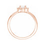 Sapphire Row Lab-Grown Gemstone Petite Halo Ring - White Opal, 14K Rose Gold (view 2)
