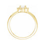 Sapphire Row Lab-Grown Gemstone Petite Halo Ring - White Opal, 14K Yellow Gold (view 2)