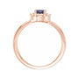 Sapphire Row Lab-Grown Gemstone Petite Halo Ring - Blue Sapphire, 14K Rose Gold (view 2)