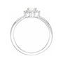 Sapphire Row Lab-Grown Gemstone Petite Halo Ring - White Opal, 14K White Gold (view 2)
