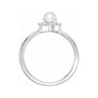 Sapphire Row Cultured Pearl Petite Halo Ring - 14K White Gold (view 2)