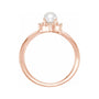 Sapphire Row Cultured Pearl Petite Halo Ring - 14K Rose Gold (view 2)