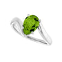 Sapphire Row Natural Peridot Bypass Solitaire Ring - 14K White Gold (view 5)