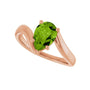 Sapphire Row Natural Peridot Bypass Solitaire Ring - 14K Rose Gold (view 5)