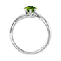 Sapphire Row Natural Peridot Bypass Solitaire Ring - Platinum (view 2)