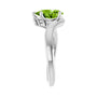 Sapphire Row Natural Peridot Bypass Solitaire Ring - Platinum (view 4)