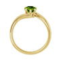 Sapphire Row Natural Peridot Bypass Solitaire Ring - 14K Yellow Gold (view 2)