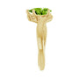 Sapphire Row Natural Peridot Bypass Solitaire Ring - 14K Yellow Gold (view 4)