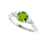 Sapphire Row Natural Peridot Three-Stone Ring - 14K White Gold (view 5)