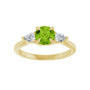 Sapphire Row Natural Peridot Three-Stone Ring - 14K Yellow Gold (view 3)