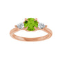 Sapphire Row Natural Peridot Three-Stone Ring - 14K Rose Gold (view 3)