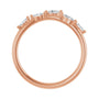 Sapphire Row Natural Diamond Scattered Leaf Ring - 14K Rose Gold (view 2)