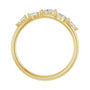 Sapphire Row Natural Diamond Scattered Leaf Ring - 14K Yellow Gold (view 2)