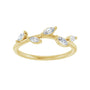 Sapphire Row Natural Diamond Scattered Leaf Ring - 14K Yellow Gold (view 3)