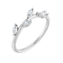 Sapphire Row Natural Diamond Scattered Leaf Ring - Platinum