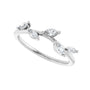 Sapphire Row Natural Diamond Scattered Leaf Ring - Platinum (view 5)