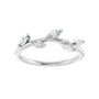Sapphire Row Lab-Grown Diamond Scattered Leaf Ring - 14K White Gold (view 3)