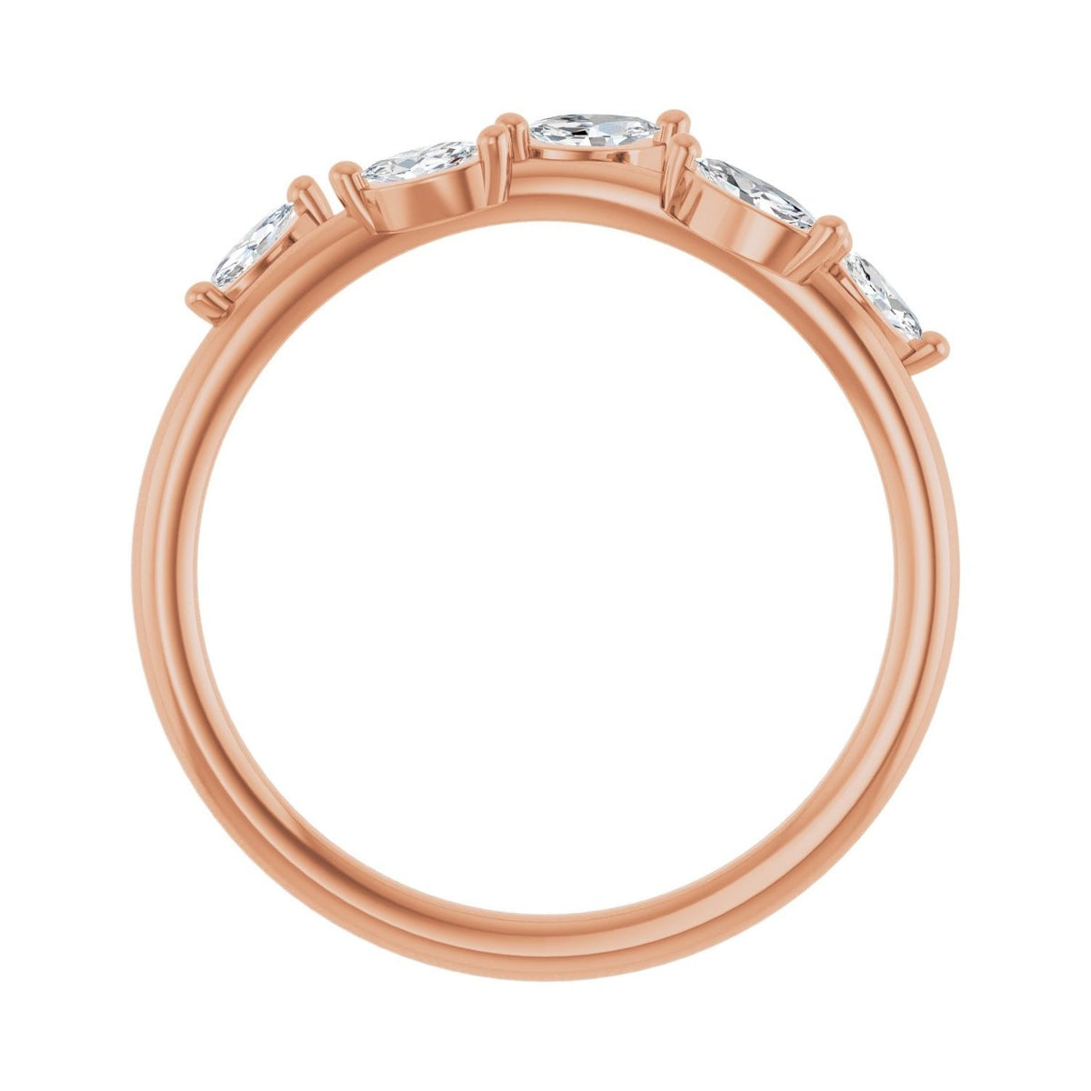 Sapphire Row Lab-Grown Diamond Scattered Leaf Ring - 14K Rose Gold (view 2)