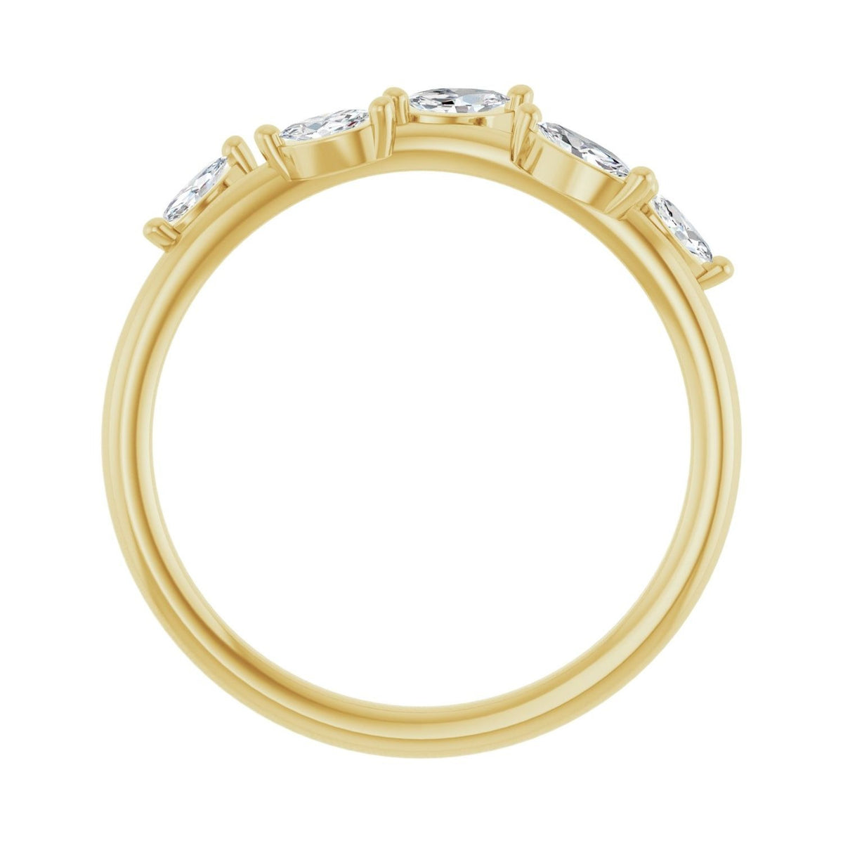 Sapphire Row Lab-Grown Diamond Scattered Leaf Ring - 14K Yellow Gold (view 2)